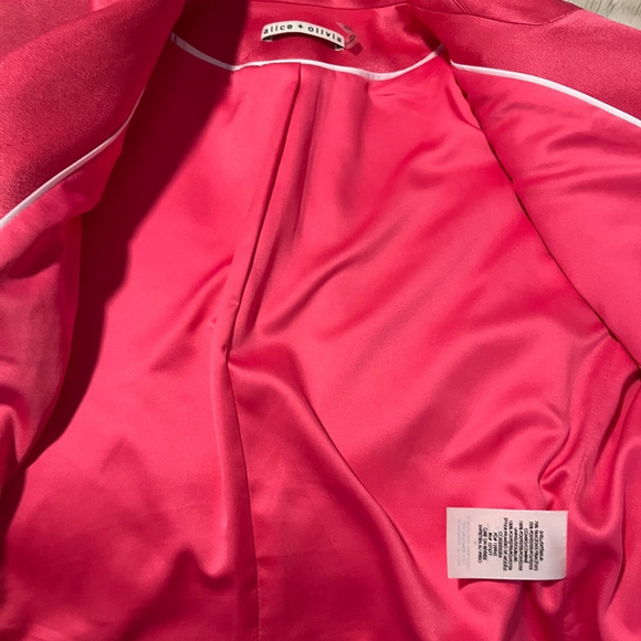 Alice + Olivia Pink Cropped Blazer Structured Suit Jacket - Picture 14 of 15